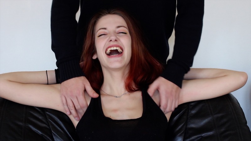 Armpit worshipping with pierced redhead